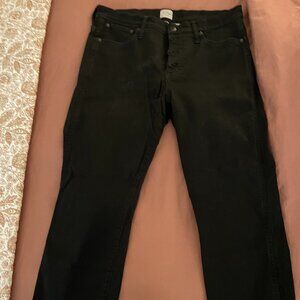 J Crew Black Stretch Jeans w/ Frayed Hem